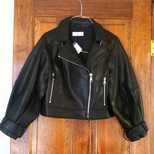 Brand new. MNG Faux leather motorcycle jacket